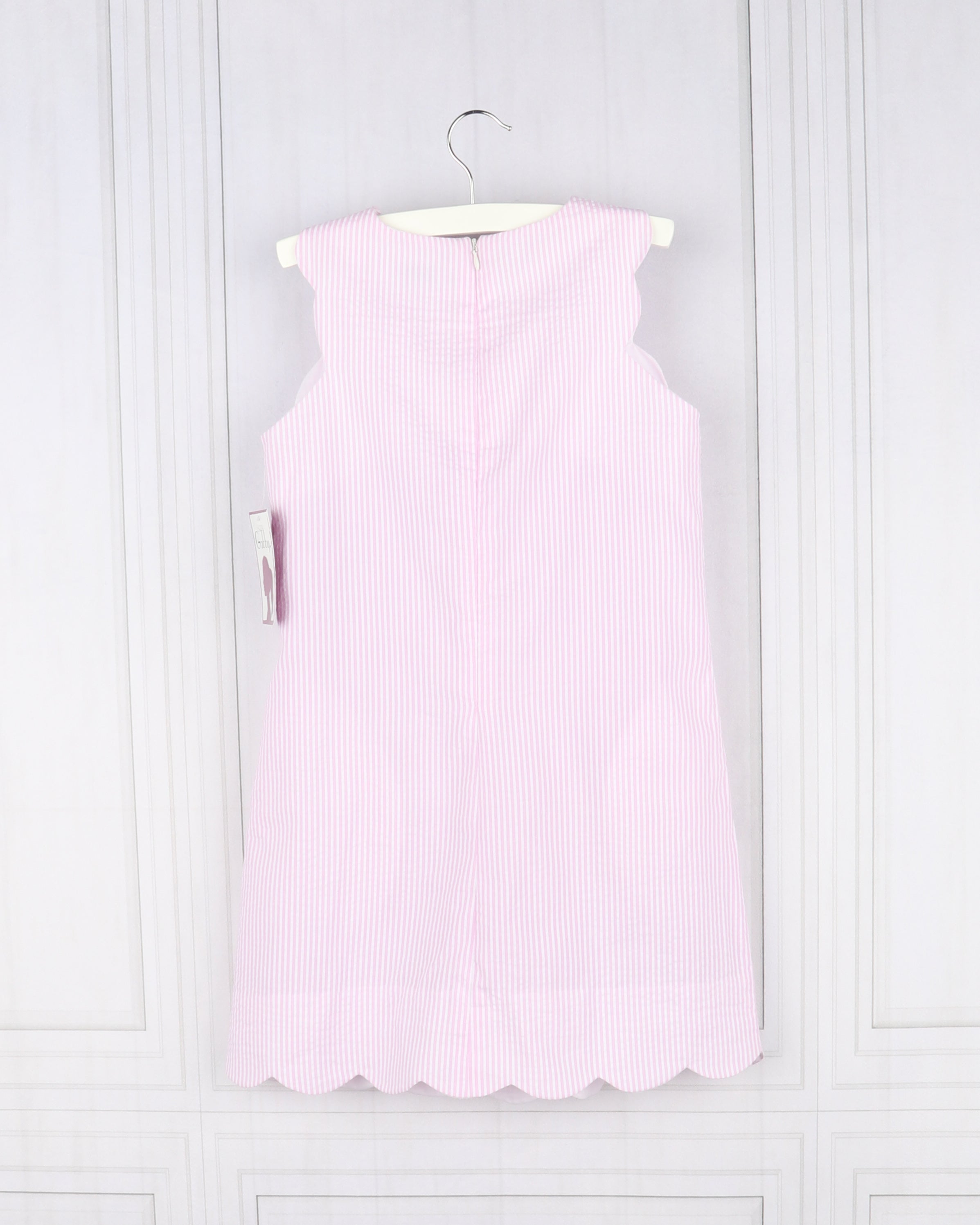 Pink Scallop Shift Dress
